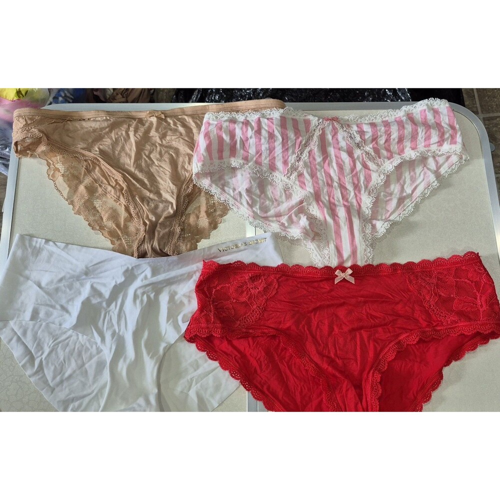 NWOT Lot Of 4 Victorias Secret Medium Underwear Panties Sheer Lace Soft New
